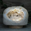 2.47kg Natural Calcite Geode Lamp with Large LED Light Base DK659 | Himalayan Salt Factory