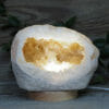 2.21kg Natural Calcite Geode Lamp with Large LED Light Base DK664 | Himalayan Salt Factory