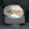 2.03kg Natural Calcite Geode Lamp with Large LED Light Base DK665 | Himalayan Salt Factory