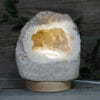 2.02kg Natural Calcite Geode Lamp with Large LED Light Base DK669 | Himalayan Salt Factory