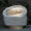 2.19kg Natural Calcite Geode Lamp with Large LED Light Base DK670 | Himalayan Salt Factory