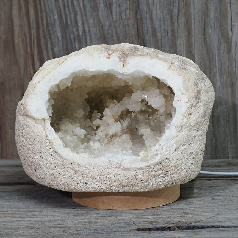 2.64kg Natural Calcite Geode Lamp with Large LED Light Base DK648 4 2.64kg Natural Calcite Geode Lamp with Large LED Light Base DK648 | Himalayan Salt Factory