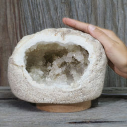 2.64kg Natural Calcite Geode Lamp with Large LED Light Base DK648 9 2.64kg Natural Calcite Geode Lamp with Large LED Light Base DK648 | Himalayan Salt Factory
