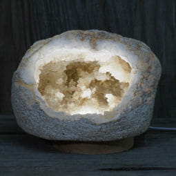 2.64kg Natural Calcite Geode Lamp with Large LED Light Base DK648 | Himalayan Salt Factory