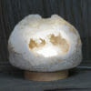 2.31kg Natural Calcite Geode Lamp with Large LED Light Base DK654 | Himalayan Salt Factory