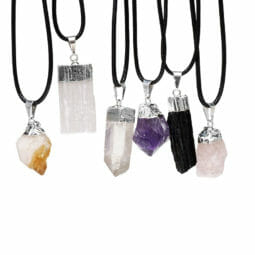 Mixed Rough Crystal Electroformed SP Pendant Set of 6 | Himalayan Salt Factory