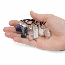 Mixed Rough Crystal Electroformed SP Pendant Set of 6 | Himalayan Salt Factory