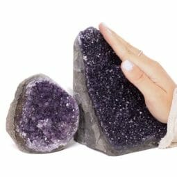 2.77kg Amethyst Polished Crystal Geode Specimen Set 2 Pieces DN1583 | Himalayan Salt Factory