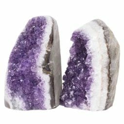 3.26kg Amethyst Polished Crystal Geode Specimen Set 2 Pieces DN1584 | Himalayan Salt Factory