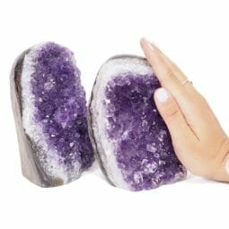 3.26kg Amethyst Polished Crystal Geode Specimen Set 2 Pieces DN1584 | Himalayan Salt Factory