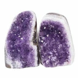 3.26kg Amethyst Polished Crystal Geode Specimen Set 2 Pieces DN1584 | Himalayan Salt Factory