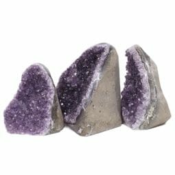 2.49kg Amethyst Polished Crystal Geode Specimen Set 3 Pieces DN1585 | Himalayan Salt Factory