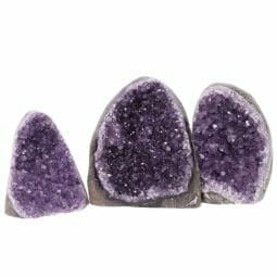 2.49kg Amethyst Polished Crystal Geode Specimen Set 3 Pieces DN1585 | Himalayan Salt Factory