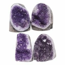 2.49kg Amethyst Polished Crystal Geode Specimen Set 4 Pieces DN1588 | Himalayan Salt Factory