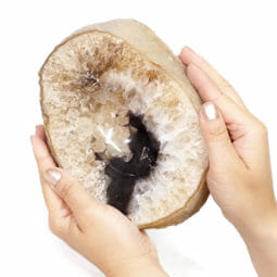 Natural Agate Crystal Polished Bowl DS1906 | Himalayan Salt Factory