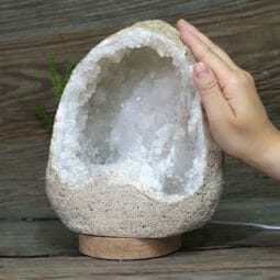 2.74kg Natural Calcite Geode Lamp with Large LED Light Base DS1943 9 Natural Calcite Geode Lamp with Large LED Light Base DS1943 | Himalayan Salt Factory