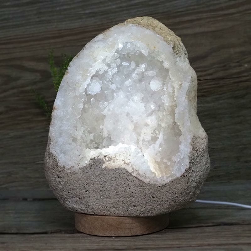 2.74kg Natural Calcite Geode Lamp with Large LED Light Base DS1943 3 Natural Calcite Geode Lamp with Large LED Light Base DS1943 | Himalayan Salt Factory
