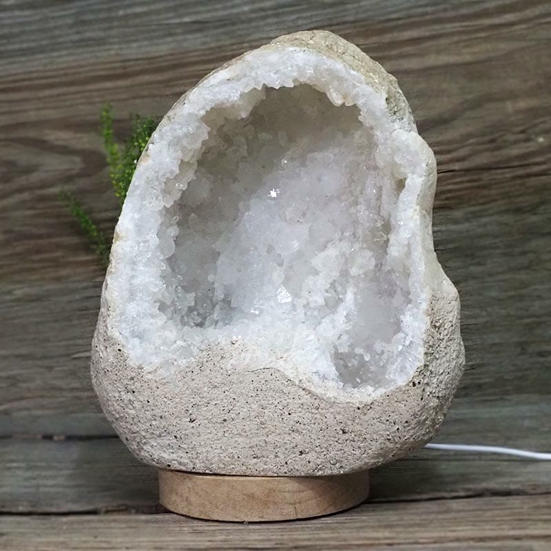 2.74kg Natural Calcite Geode Lamp with Large LED Light Base DS1943 4 Natural Calcite Geode Lamp with Large LED Light Base DS1943 | Himalayan Salt Factory