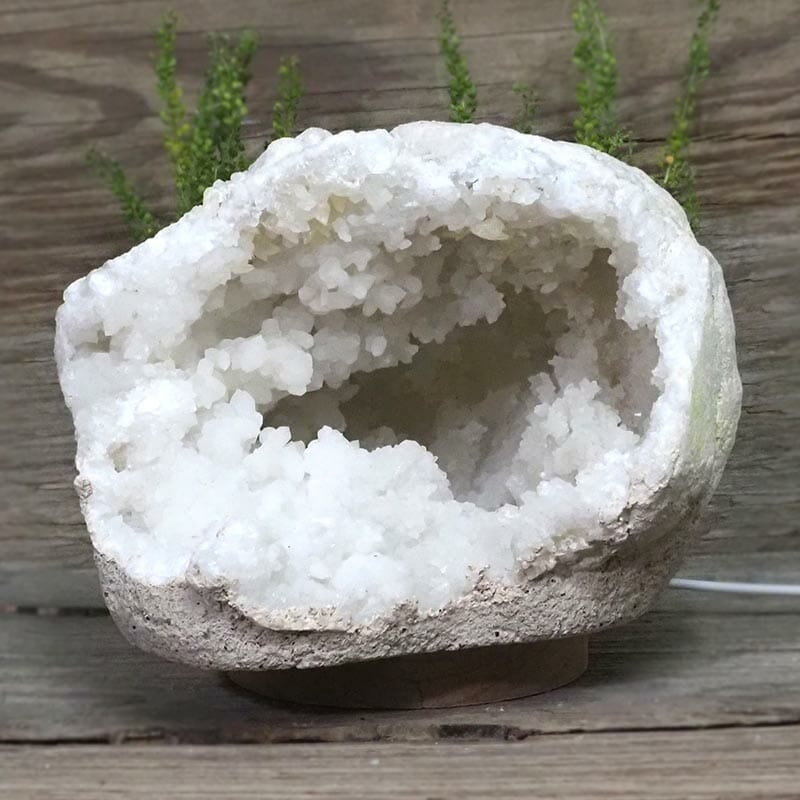 2.48kg Natural Calcite Geode Lamp with Large LED Light Base DS1944 4 Natural Calcite Geode Lamp with Large LED Light Base DS1944 | Himalayan Salt Factory