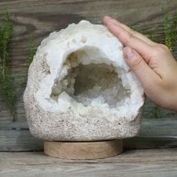 2.77kg Natural Calcite Geode Lamp with Large LED Light Base DS1945 9 Natural Calcite Geode Lamp with Large LED Light Base DS1945 | Himalayan Salt Factory