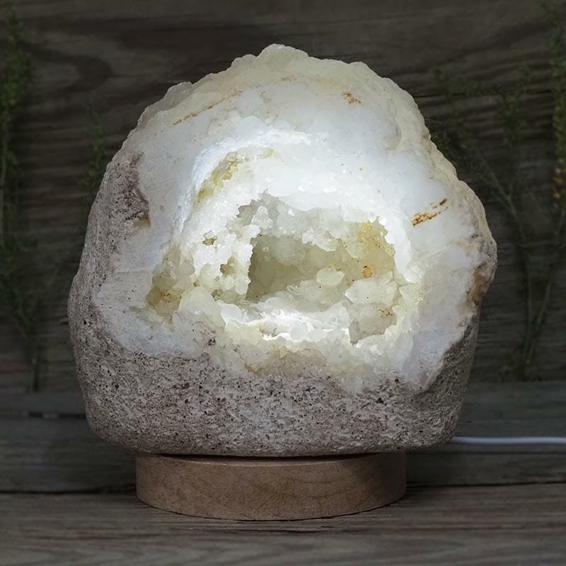 2.77kg Natural Calcite Geode Lamp with Large LED Light Base DS1945 3 Natural Calcite Geode Lamp with Large LED Light Base DS1945 | Himalayan Salt Factory