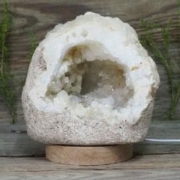 2.77kg Natural Calcite Geode Lamp with Large LED Light Base DS1945 8 Natural Calcite Geode Lamp with Large LED Light Base DS1945 | Himalayan Salt Factory