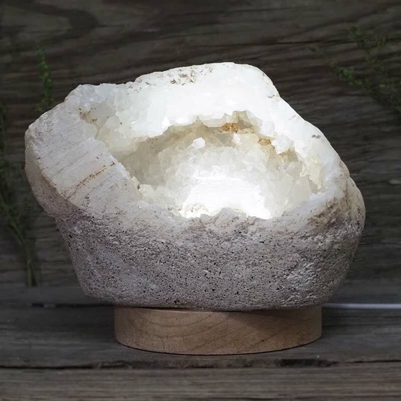1.94kg Natural Calcite Geode Lamp with Large LED Light Base DS1949 3 Natural Calcite Geode Lamp with Large LED Light Base DS1949 | Himalayan Salt Factory
