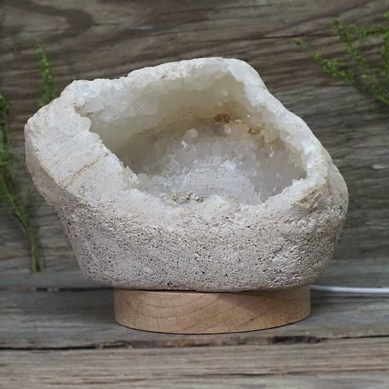 1.94kg Natural Calcite Geode Lamp with Large LED Light Base DS1949 4 Natural Calcite Geode Lamp with Large LED Light Base DS1949 | Himalayan Salt Factory