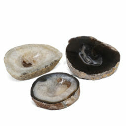 1.95kg Natural Agate Crystal Polished Bowl set of 3 DK765 | Himalayan Salt Factory