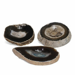 1.69kg Natural Agate Crystal Polished Bowl set of 3 DK770 | Himalayan Salt Factory