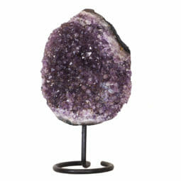 6.85kg Amethyst Druze Cluster on Metal Stand DK735 | Himalayan Salt Factory