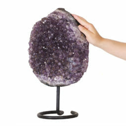 6.85kg Amethyst Druze Cluster on Metal Stand DK735 | Himalayan Salt Factory