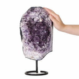 7.5kg Amethyst Druze Cluster on Metal Stand DK737 | Himalayan Salt Factory