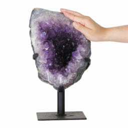 6.32kg Amethyst Druze Cluster on Metal Stand DK739 | Himalayan Salt Factory