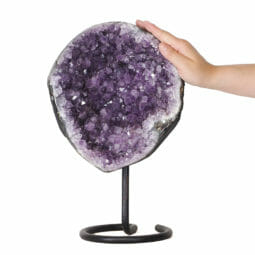 5.11kg Amethyst Druze Cluster on Metal Stand DK741 | Himalayan Salt Factory