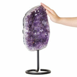 5.37kg Amethyst Druze Cluster on Metal Stand DK742 | Himalayan Salt Factory