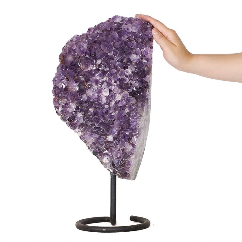 7.98kg Amethyst Druze Cluster on Metal Stand DK745 4 7.98kg Amethyst Druze Cluster on Metal Stand DK745 | Himalayan Salt Factory