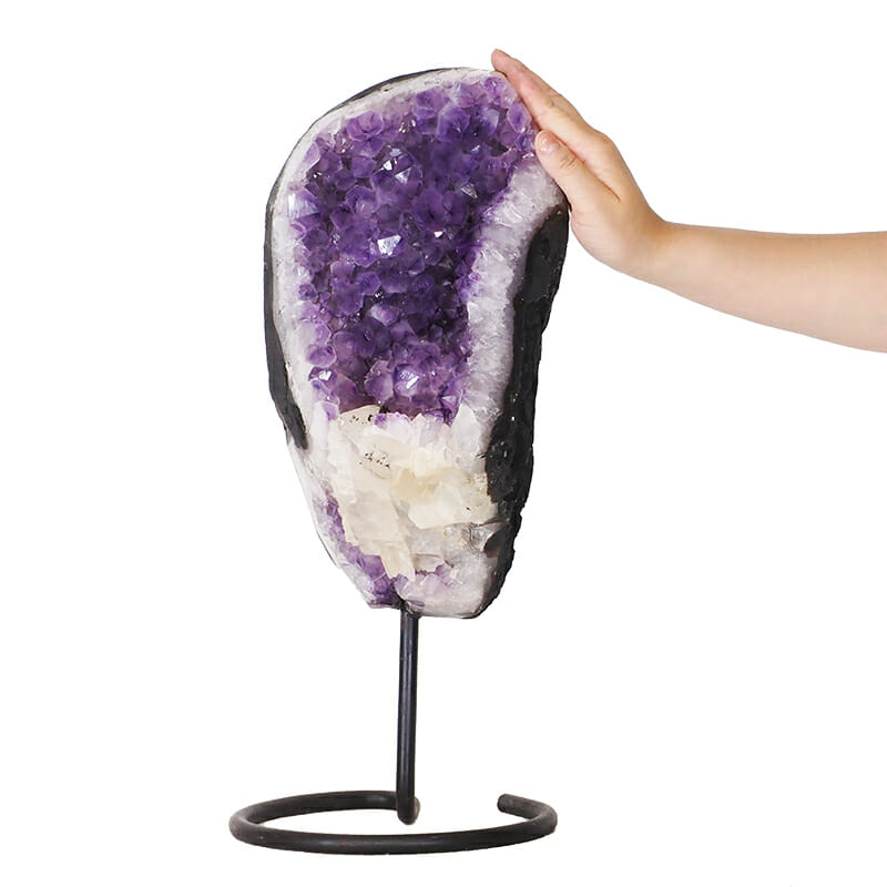 11.37kg Amethyst Druze Cluster on Metal Stand DK746 4 11.37kg Amethyst Druze Cluster on Metal Stand DK746 | Himalayan Salt Factory