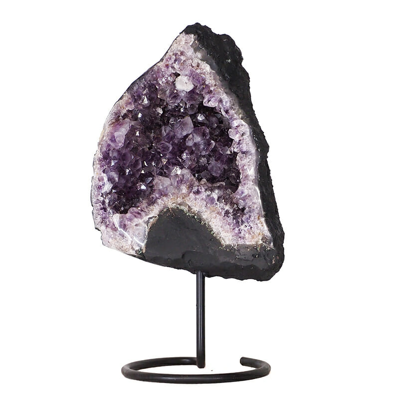 10.22kg Amethyst Druze Cluster on Metal Stand DK748 3 10.22kg Amethyst Druze Cluster on Metal Stand DK748 | Himalayan Salt Factory