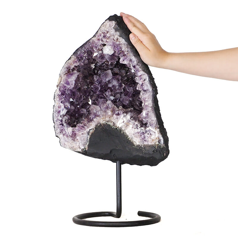 10.22kg Amethyst Druze Cluster on Metal Stand DK748 4 10.22kg Amethyst Druze Cluster on Metal Stand DK748 | Himalayan Salt Factory