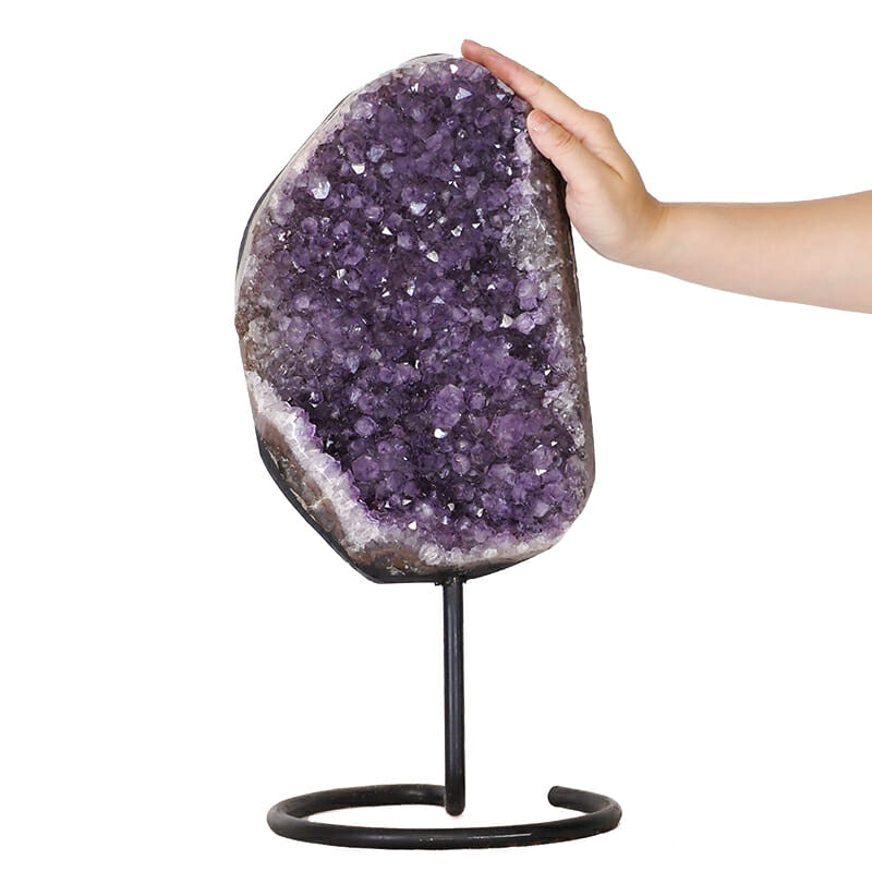 8.62kg Amethyst Druze Cluster on Metal Stand DK752 4 8.62kg Amethyst Druze Cluster on Metal Stand DK752 | Himalayan Salt Factory