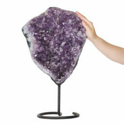 9.05kg Amethyst Druze Cluster on Metal Stand DK755 | Himalayan Salt Factory