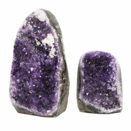 1.86kg Amethyst Polished Crystal Geode Specimen Set 2 Pieces DK803 | Himalayan Salt Factory