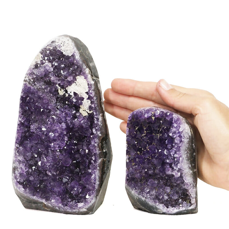 1.86kg Amethyst Polished Crystal Geode Specimen Set 2 Pieces DK803 4 1.86kg Amethyst Polished Crystal Geode Specimen Set 2 Pieces DK803 | Himalayan Salt Factory