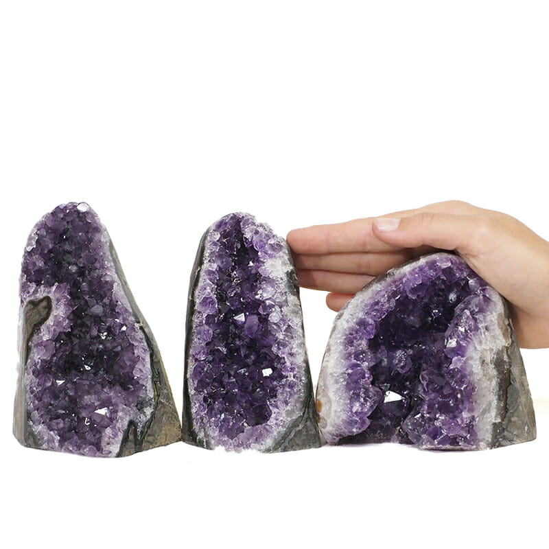 2.37kg Amethyst Polished Crystal Geode Specimen Set 3 Pieces DK804 4 2.37kg Amethyst Polished Crystal Geode Specimen Set 3 Pieces DK804 | Himalayan Salt Factory