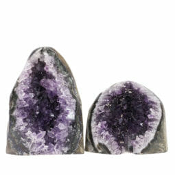 1.72kg Amethyst Polished Crystal Geode Specimen Set 2 Pieces DK806 | Himalayan Salt Factory