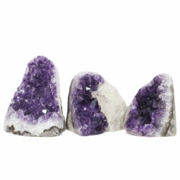 2.02kg Amethyst Polished Crystal Geode Specimen Set 3 Pieces DK807 | Himalayan Salt Factory