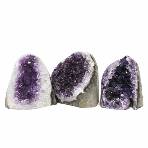 2.22kg Amethyst Polished Crystal Geode Specimen Set 3 Pieces DK808 | Himalayan Salt Factory