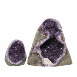 2.42kg Amethyst Polished Crystal Geode Specimen Set 2 Pieces DK809 | Himalayan Salt Factory