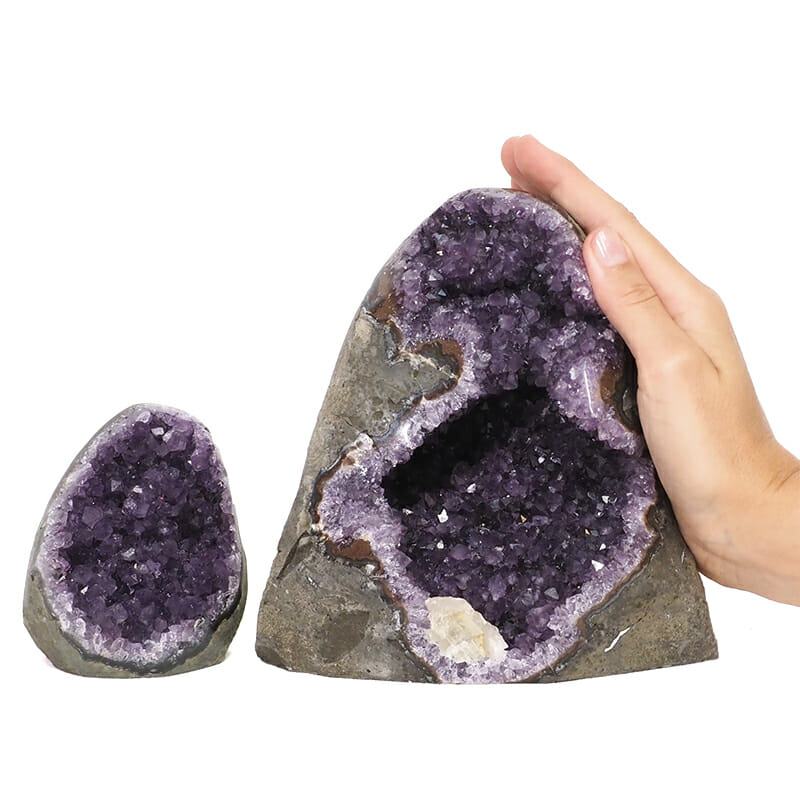 2.42kg Amethyst Polished Crystal Geode Specimen Set 2 Pieces DK809 4 2.42kg Amethyst Polished Crystal Geode Specimen Set 2 Pieces DK809 | Himalayan Salt Factory